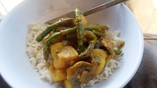 What I Ate Today: BEST! Meat Alternative Curry Potato With Asparagus & Mushrooms| Blooper😂