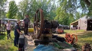 Hit and miss engine ruining onPropane at Nowthen Threshing Show 2024