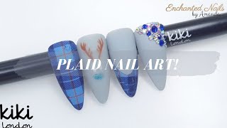 Plaid Nail Art | Gel Polish Nails with Foil Application using Kiki London