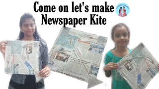 வீட்டிலேயே பட்டம் செய்வது எப்படி | Homemade Newspaper Kite | Best Out of waste | Newspaper Kite |