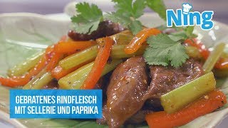 Super zart und lecker: Rindfleisch mit Sellerie und Paprika