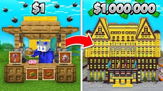 Turning $1 RESTAURANT into $1,000,000 Restaurant in MINECRAFT..!