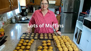 Making 3 kinds of muffins - some for fresh eating and some for the freezer