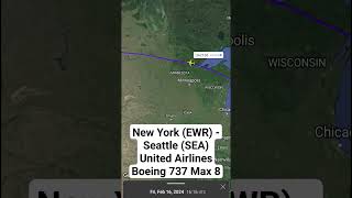 New York (EWR) - Seattle (SEA) United Airlines Boeing 737 Max 8 #shorts