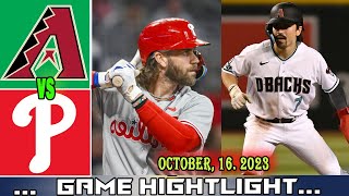 Phillies vs Diamondbacks  (10/16/2023)  NLCS Game 1 Highlights| MLB Postseason 2023