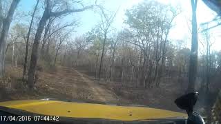 Convoy of Mitsubishi Pajero entering the jungle (off-road)