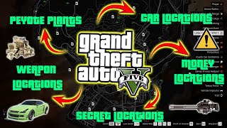 GTA 5 - All New 2024 Secret Money, Rare Cars, Weapon Locations & Peyote plants! (Story mode )