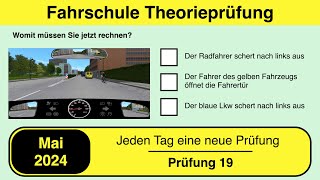 🚘 Führerschein Theorieprüfung Klasse B 🚗 Mai 2024 - Prüfung 19 🎓📚