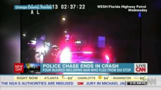 Scary crash ends 100 mph police chase