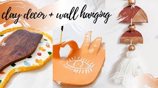 EASY AIR DRY CLAY PROJECTS | Incense Holder + Terracotta Wall Hanging + Spatula Rest | DIYwithPragya