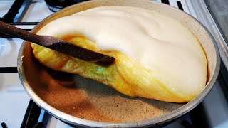 بيض السحابة ! طعام الشارع الياباني الرقيق واللذيذ ! فقط  تحتاجين 3 بيضات ! Soufflé Omelette Recipe