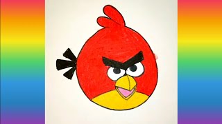 angry birds drawing | angry birds easy drawing | angry bird drawing red bird | angry birds