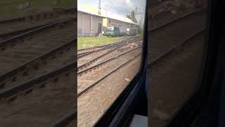 massive cargo locomotives and wagons are at Hegyeshalom railwaystation close to the Austrian border