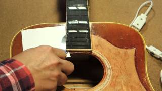 Gibson Dove Custom RemovingFingerboard from Body - Part of NeckResetProcess