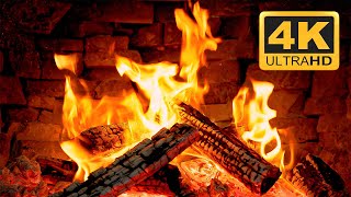 4K Relaxing Christmas Fireplace 2024 on TV🔥Crackling Fireplace Sounds with Burning Firewood 3 Hours