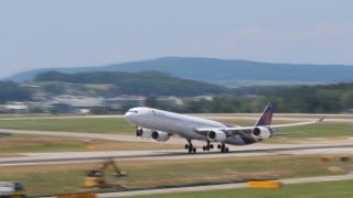 Thai Airways International Airbus A340-600 Takeoff at Zurich Airport LSZH [Full HD]