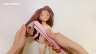 TUTORIAL Doll / How to sew doll hair (Long hair)