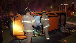 DUI Driver Trapped in Rollover Crash