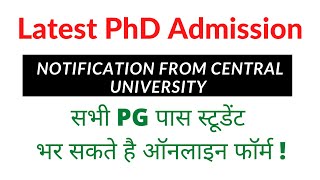 Latest PhD Admission Notification 2022 from State University || PHD UGC NTA NET JRF ||