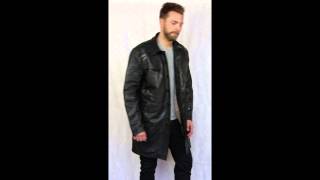 Men’s Black Leather Trench Coat - Ashton