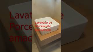 lavatório de banheiro de Porcelanato amadeirado