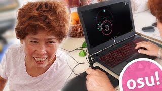 Grandma tries osu!