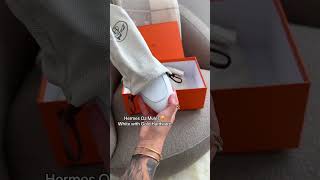 Unboxing my new Hermes Oz Mules 😍 I’m a sucker for anything with gold hardware