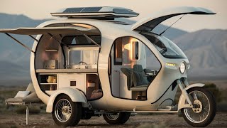 2025 Tricycle RV Camper: Compact White Beauty with a Built-In Kitchen