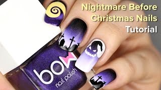 Halloween Nails for Nightmare Before Christmas Movie DIY Nail Art Tutorial