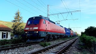 Нетипично къс влак на DB Cargo с локомотив 86 014, през Провадия