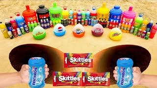 Experiment:  Coca Cola, Fanta, Monster, Pepsi and Mentos, Skittles