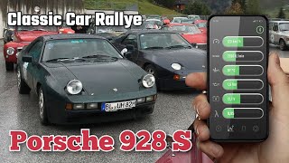 hoots Sensoren Handy App im Porsche 928 / 924: Oldtimer Salz & Öl Rallye + Classic Expo