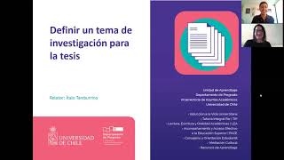 Taller: Definir un tema de investigación para la tesis