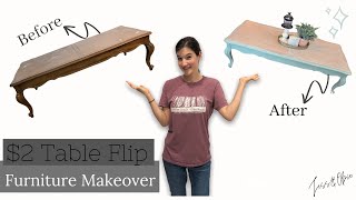 $2 Coffee Table FLIP! Furniture Flipping / Thrifted Furniture Makeover / Shabby Chic Style DIY Paint