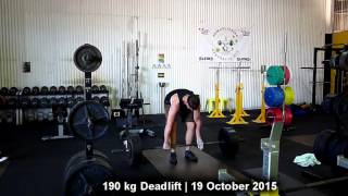 187.5, 190 kg Deadlifts | 19 October 2015