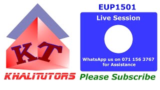 EUP1501 PORTFOLIO QUESTION AND ANSWER SESSION