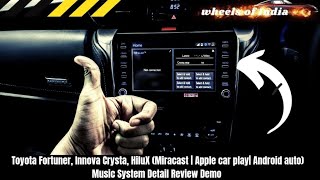 Fortuner, Innova Crysta, HiluX ka Music Systemdetail✅👌 Review How to connect Miracast