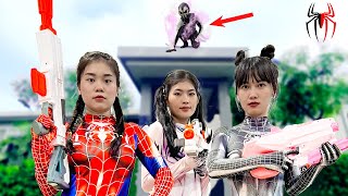 TEAM SPIDER-MAN vs ALIEN SUPERHERO | MANSION BATTLE ( Parkour , Swimming , Fighting Bad Guy )