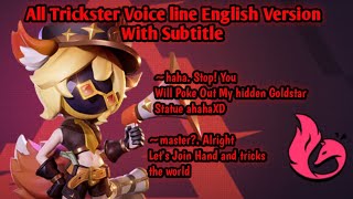 All Trickster Role Voice Line English Version with Subtitle. Super sus