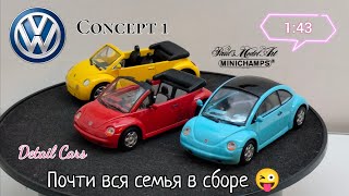 Почти вся семья в сборе • обзор моделей Volkswagen Concept 1 1994г. 1:43 • Detail Cars • Minichamps