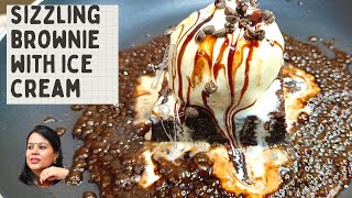 Sizzling Brownie with Ice Cream Recipe - Chocolate Brownie Recipe - Ice Cream Sizzler - #shorts