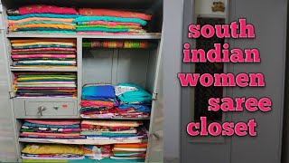 sarees organization || South Indian woman closet || simple organization of sarees without organizers