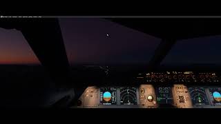 OLBIA dusk landing Fenix A320