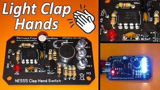 Clap Switch Circuit with NE555 and BC547 (LED Light) PCB Tutorial