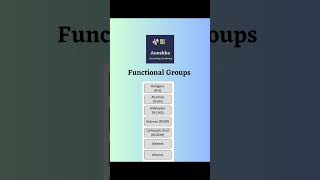 || Functional Groups || Anushka Learning Academy || #functionalgroups #carbon #alcohol #aldehyde