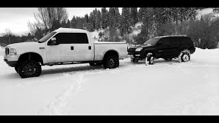 4Runner & Powerstroke In The Snow