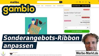 „Bis zu 8% sparen”: Gambio Sonderangebots-Ribbon anpassen