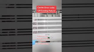 Error CF/COOLING FAILURE Carrier basic Window type