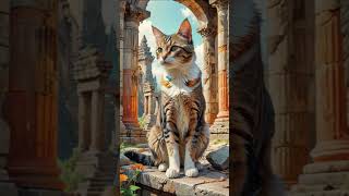 Majestic cats in ancient ruins 12