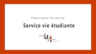 Découvrez : le Service Vie Étudiante